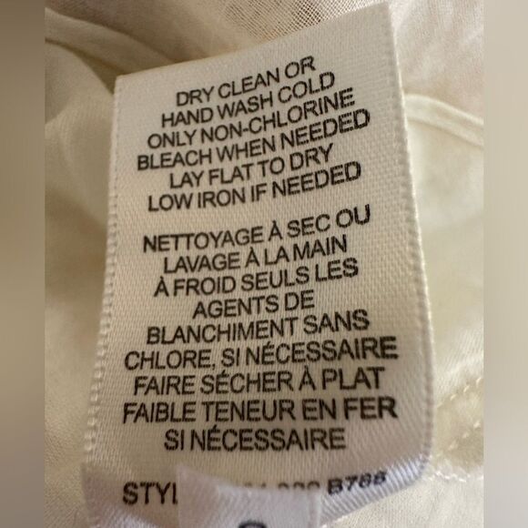 Rebecca Taylor Ines Smocked Blouse Floral Cream Top Size S - Picture 13 of 15